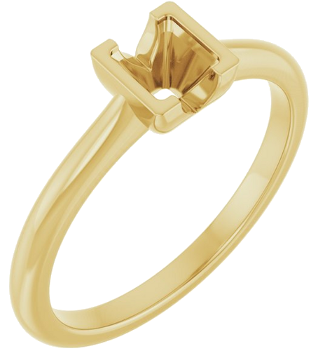 Sužadėtuvių Žiedas „Half Bezel Solitaire“ 585 Geltonojo Aukso Square 4mm (1)