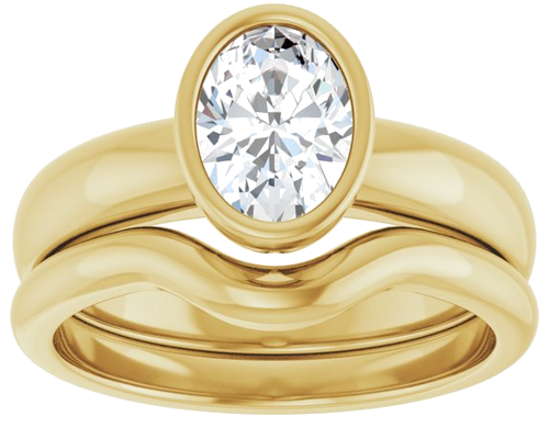 Sužadėtuvių Žiedas „Bezel-Set Solitaire“ 14k yellow gold Oval 7.5mm x 5.5mm (8)