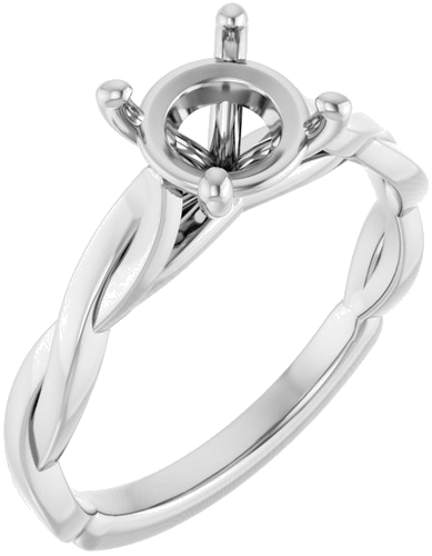 Sužadėtuvių Žiedas „Infinity-Inspired“ 14k white gold Round 7mm (1)