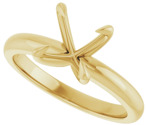 18K Yellow 8 mm Round Solitaire Engagement Ring Mounting (5)