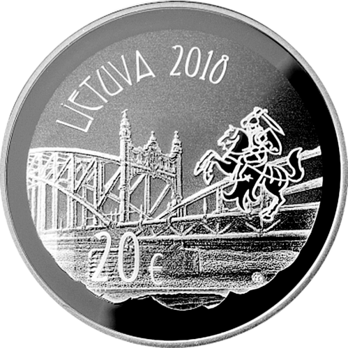2018 Vydūnas Литва сребърна монета от 20 евро (2)