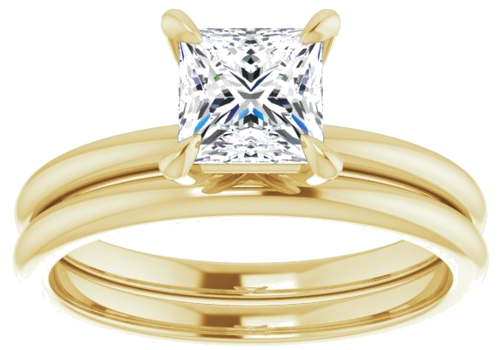 14K Yellow  5.5x5.5 mm Square Solitaire Engagement Ring Mounting (8)