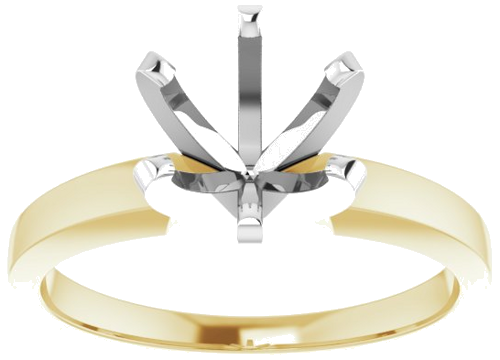 Sužadėtuvių Žiedas „Solitaire“ 585 Baltojo Ir Geltonojo Aukso Round 7.3mm x 7.7mm (3)