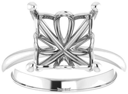 Sužadėtuvių Žiedas 14k white gold Square 9mm (3)