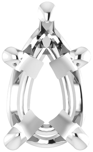 14K White 8x5 mm Pear Solitaire Slide Pendant Mounting (1)