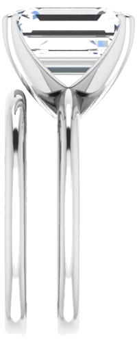 14K White  11x9 mm Emerald Solitaire Engagement Ring Mounting (9)