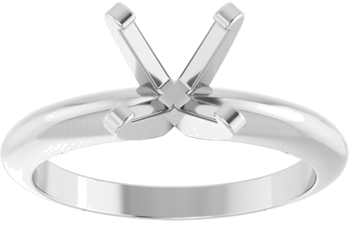 14K White 7 mm Round Solitaire Engagement Ring Mounting (3)