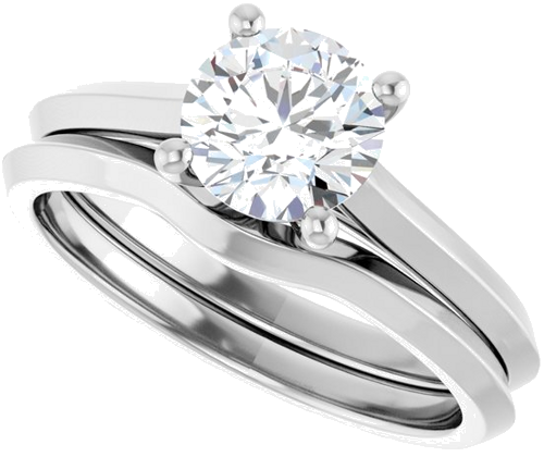 14K White 6.5 mm Round Solitaire Engagement Ring Mounting (10)