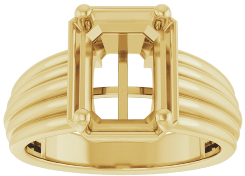 Sužadėtuvių Žiedas „Solitaire Vintage-Inspired“ 14k yellow gold Emerald 9.5mm x 7mm (3)