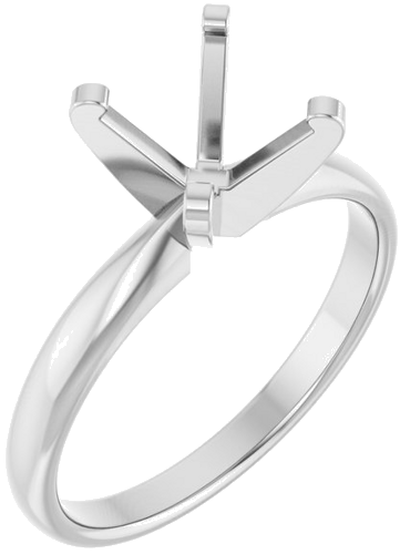 14K White 7.8-8.6 mm Round Solitaire Engagement Ring Mounting (1)