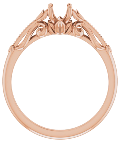 Sužadėtuvių Žiedas „Solitaire Sculptural“ 14k rose gold Round 4.1mm (2)