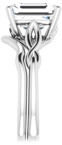 14K White  10x8 mm Emerald Solitaire Engagement Ring Mounting (9)