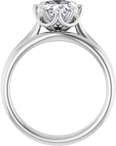 Sužadėtuvių Žiedas „Solitaire“ 14k white gold Oval 10mm x 8mm (7)