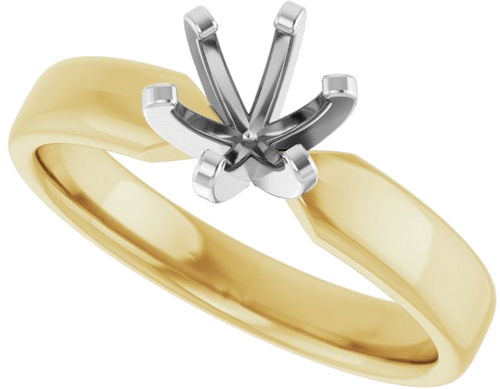 Sužadėtuvių Žiedas „Solitaire European-Style“ 14k yellow/white gold Round 5.8mm (5)