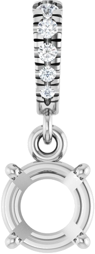 Pakabukas „Accented“ 14k white gold Round 5mm (1)