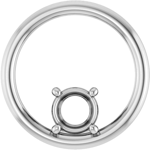 Pakabukas „Solitaire Circle“ 14k white gold Round 5.5mm (1)