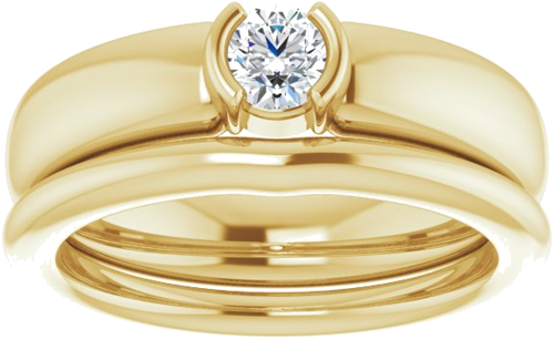 Sužadėtuvių Žiedas „Half-Bezel Solitaire“ 14k yellow gold Round 4.1mm (8)