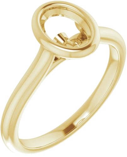 Sužadėtuvių Žiedas „Bezel-Set Accented“ 14k yellow gold Oval 7mm x 5mm (1)