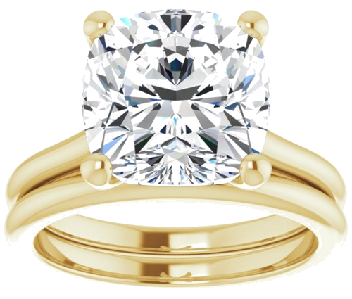 14K Yellow 10 mm Cushion Solitaire Engagement Ring Mounting (8)