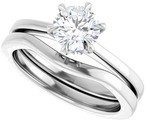 Sužadėtuvių Žiedas „Claw-Prong“ 14k white gold Round 6mm (10)