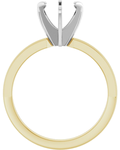 Sužadėtuvių Žiedas „Solitaire“ 585 Baltojo Ir Geltonojo Aukso Round 7.4mm (2)