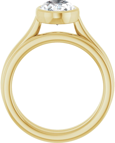 Sužadėtuvių Žiedas „Bezel-Set Solitaire“ 14k yellow gold Oval 10mm x 7mm (7)