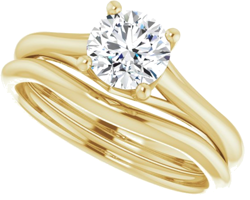 14K Yellow 6 mm Round Solitaire Engagement Ring Mounting (10)