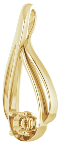 14K Yellow  4.1 mm Round Pendant Mounting (2)