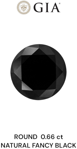 0.66 carat Fancy Black-VVS2 Excellent cut Natūralus Round Deimantas (1)