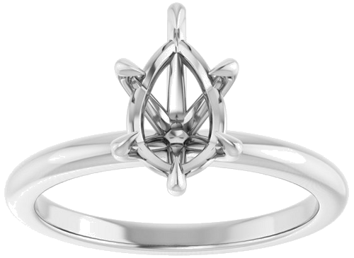 Sužadėtuvių Žiedas „Solitaire“ 14k white gold Pear 9mm x 6mm (3)