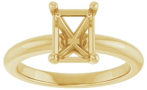 Sužadėtuvių Žiedas 14k yellow gold Emerald 8mm x 6mm (3)