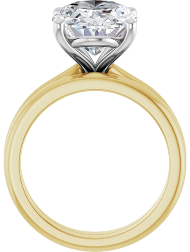 Sužadėtuvių Žiedas 14k yellow/white gold Oval 14mm x 10mm (7)