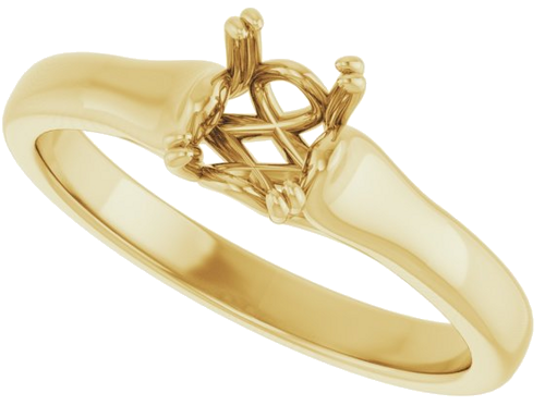 Sužadėtuvių Žiedas „Solitaire“ 10k yellow gold Oval 7mm x 5mm (5)