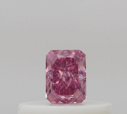 0.15 carat Fancy Vivid Purplish Pink-SI1 Natūralus Radiant Deimantas (1)
