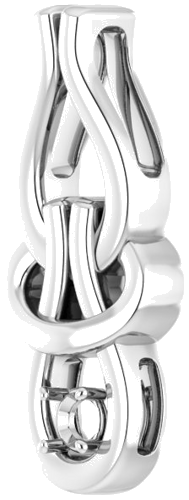 Pakabukas „Solitaire Freeform“ 14k white gold Round 3mm (2)