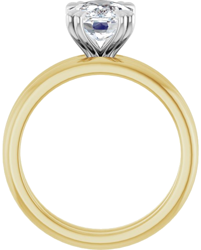 Sužadėtuvių Žiedas „Double Claw-Prong“ 14k yellow/white gold Elongated Cushion 9mm x 7mm (7)