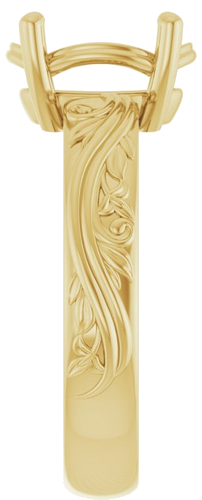 Sužadėtuvių Žiedas „Solitaire Sculptural“ 14k yellow gold Oval 10mm x 8mm (4)