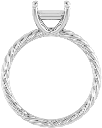 Sužadėtuvių Žiedas „Solitaire Rope“ 18k white gold Square 6.5mm (2)