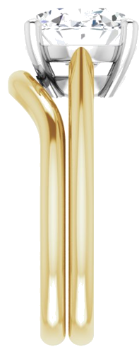 Sužadėtuvių Žiedas „Solitaire“ 585 Baltojo Ir Geltonojo Aukso Oval 11mm x 9mm (9)