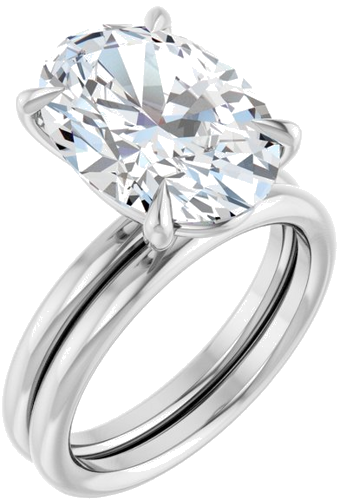 Sužadėtuvių Žiedas „Claw-Prong Solitaire“ 14k white gold Oval 14mm x 10mm (6)