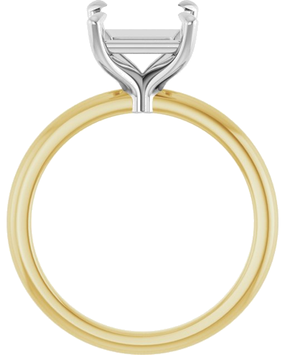 Sužadėtuvių Žiedas „Claw-Prong“ 14k yellow/white gold Square 7mm (2)