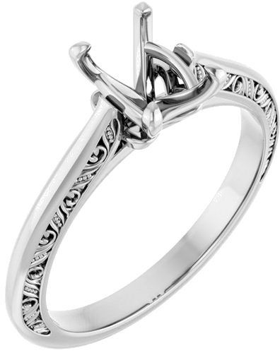 Sužadėtuvių Žiedas „Solitaire Sculptural“ 950 Platinos Oval 8mm x 6mm (1)