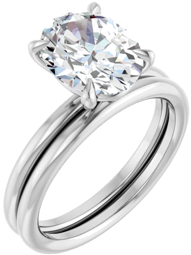 Sužadėtuvių Žiedas „Claw-Prong Solitaire“ 14k white gold Oval 10mm x 8mm (6)