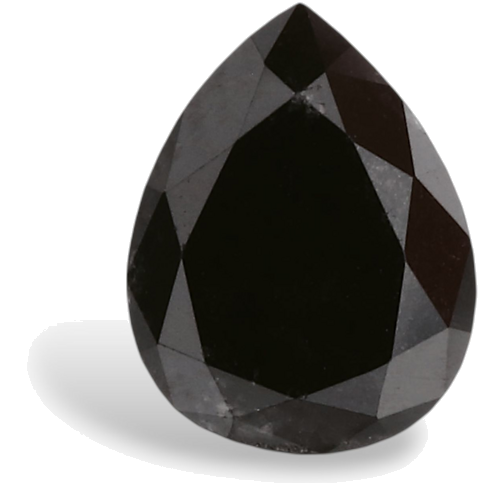 0.64 carat Fancy Black-VVS2 Natūralus Pear Deimantas (1)