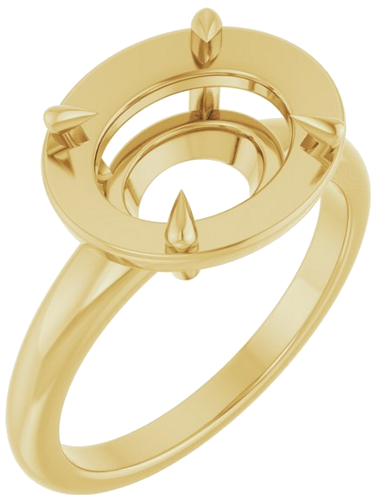 Sužadėtuvių Žiedas „Claw-Prong Solitaire Bezel-Style“ 14k yellow gold Oval 11mm x 9mm (1)