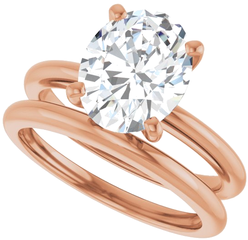 Sužadėtuvių Žiedas „Solitaire“ 585 Rožinis Aukso Oval 10mm x 8mm (10)