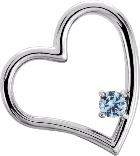 Sterling Silver 1-stone 3 mm Round 1-Stone Family Heart Pendant Mounting (3)