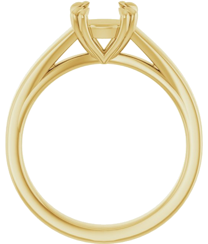 14K Yellow 7 mm Round Engagement Ring Mounting (2)