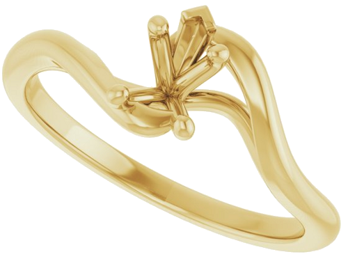 Sužadėtuvių Žiedas „Bypass“ 14k yellow gold Pear 6mm x 4mm (5)