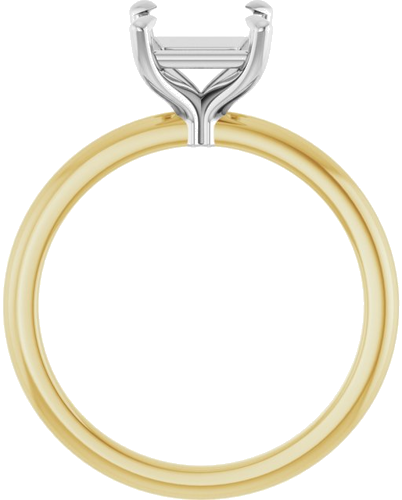 Sužadėtuvių Žiedas „Claw-Prong“ 14k yellow/white gold Square 6mm (2)